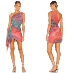 PatBO Multicolor One-Shoulder Mini Dress